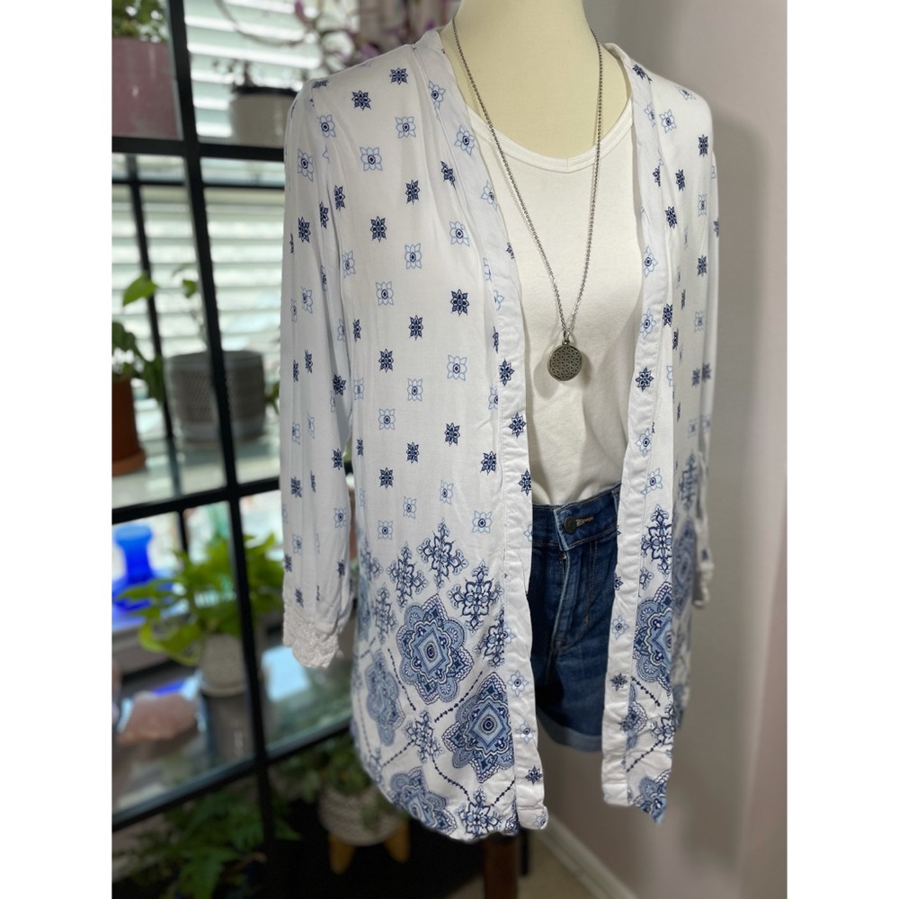 Kimono Top With Crochet Cuffs
